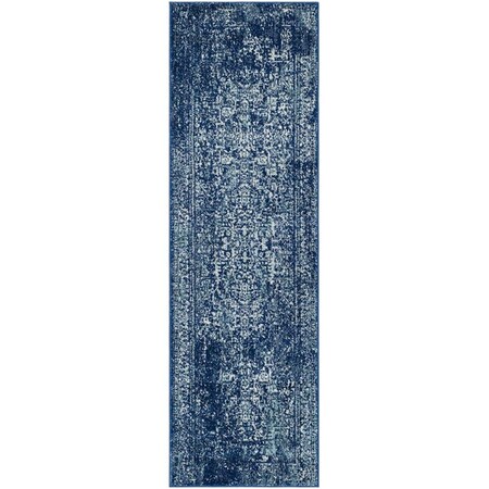 Safavieh Evoke Power Loomed Runner Rug Navy & Ivory - 2 ft.-2 in. x 13 ft. EVK256A-213